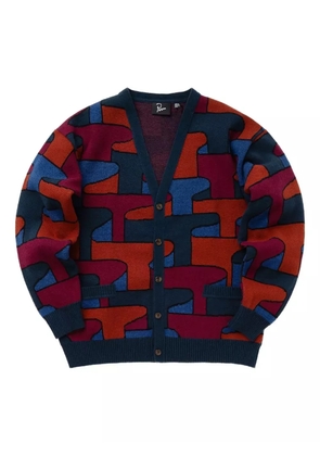 BY PARRA abstract-pattern button cardigan - Red