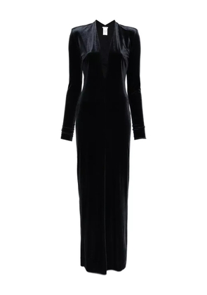 Amazuìn velvet V-neck maxi dress - Black