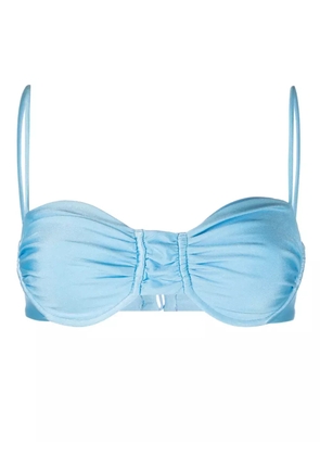 JADE Swim Mia metallic-sheen bikini top - Blue