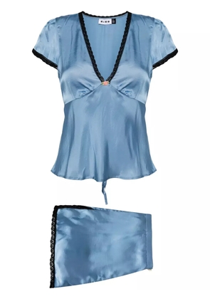 Rixo Maddy satin pyjama set - Blue