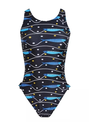 Brigitte fish-print swimsuit - Blue