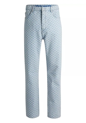 HUGO plaid straight-leg jeans - Blue