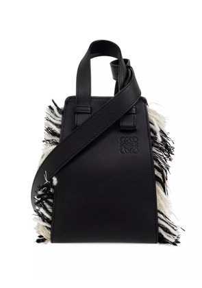LOEWE x Albers Compact Hammock fringed leather tote bag - Black