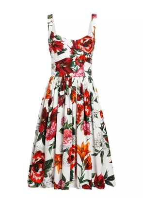 Dolce & Gabbana floral-print midi dress - White