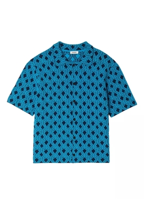 SANDRO patterned short-sleeve shirt - Blue
