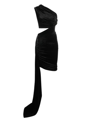 Rick Owens Lilies draped-detail velvet midi dress - Black