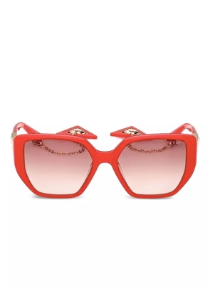 GUESS EYEWEAR chain-embellished geometric sunglasses - Red
