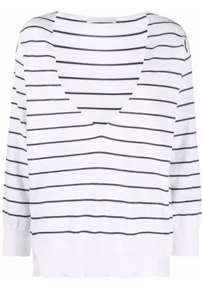 Fabiana Filippi plunge-neck striped jumper - White