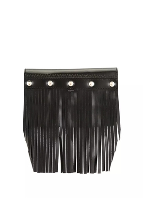 Comme Des Garçons Wallet fringe-detail leather wallet - Black