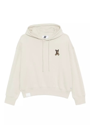 izzue logo-embroidered hoodie - Neutrals