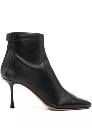 Francesco Russo 75mm leather zipped-back ankle boots - Black