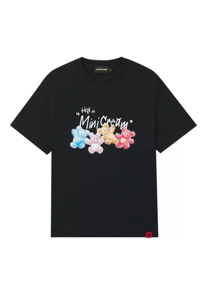 Mini Cream cotton t-shirt - Black