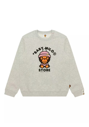 *BABY MILO® STORE BY *A BATHING APE® embroidered long-sleeve sweatshirt - Grey