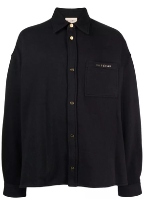 Buscemi logo-plaque cotton shirt - Blue