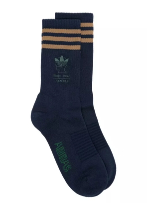 adidas x Brain Dead logo-embroidered socks - Blue
