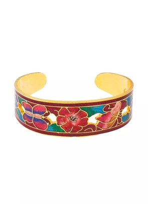 Susan Caplan Vintage 1980s cloisonné cuff bracelet - Gold