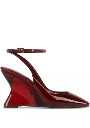 Jeffrey Campbell 95mm ankle-strap square-toe wedge sandals - Red