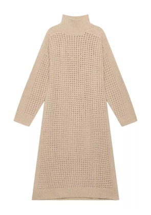 MALIPARMI high-neck knitted midi dress - Neutrals