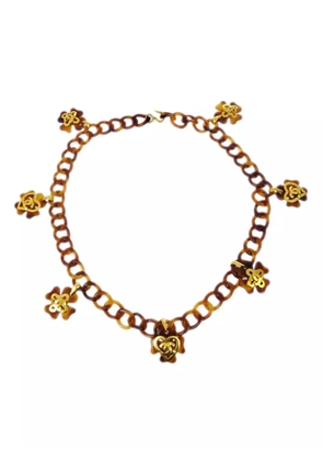 CHANEL Pre-Owned 1995 Clover chain belt - Brown