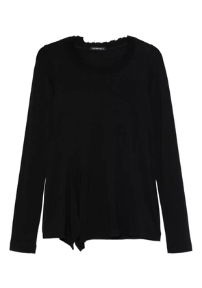 Rundholz frayed-trim jumper - Black