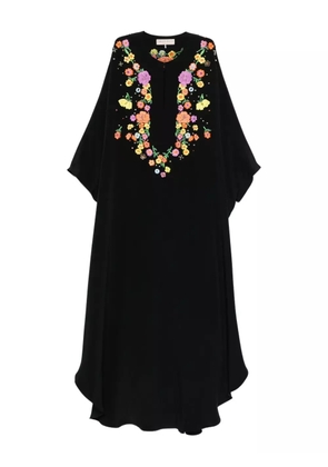 PUCCI floral-embroidered maxi dress - Black