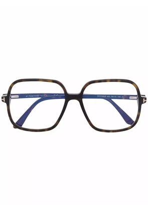 TOM FORD Eyewear tortoiseshell-effect square glasses - Brown