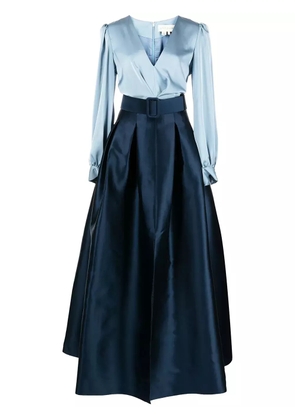 Sachin & Babi Zoe belted satin gown - Blue
