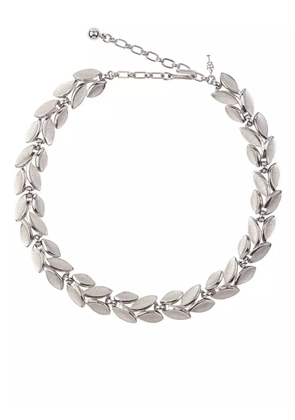 Susan Caplan Vintage 1960s Trifari leaf-motif chain necklace - Silver