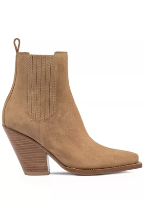 Buttero suede pointed-toe boots - Brown