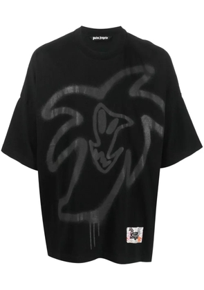 Palm Angels graffiti-print organic cotton T-shirt - Black