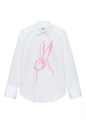 MSGM rabbit-print shirt - White