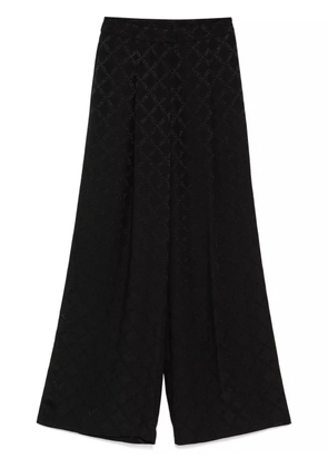 Michael Kors Empire Diamond-jacquard wide-leg trousers - Black