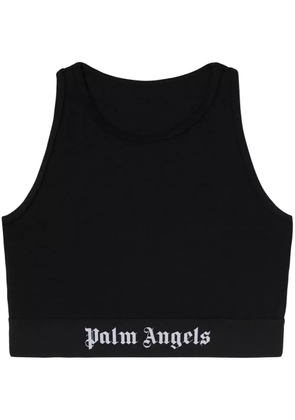Palm Angels logo-underband crew-neck bra - Black