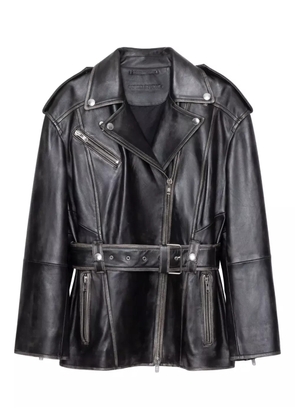 STAND STUDIO Leona leather biker jacket - Black