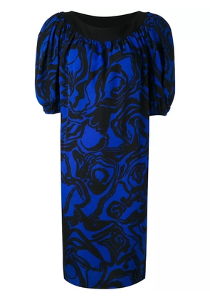 Saint Laurent Pre-Owned abstract print dress - Black & blue