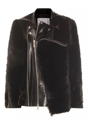 sacai leather jacket - Black