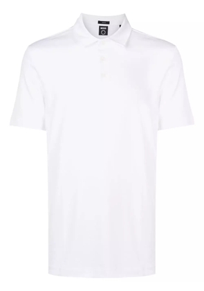 BOSS logo-print organic cotton polo shirt - White