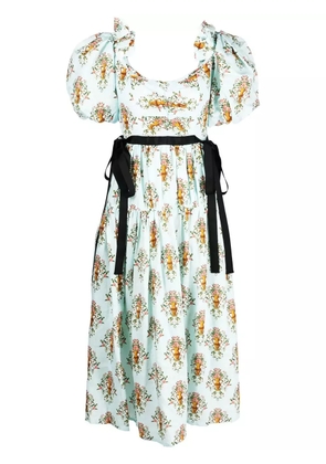 Agua By Agua Bendita floral-print midi dress - Blue