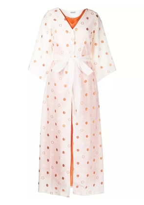 Baruni polka-dot pattern kaftan - White
