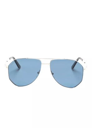 Cartier Eyewear Santos de Cartier pilot-frame sunglasses - Silver