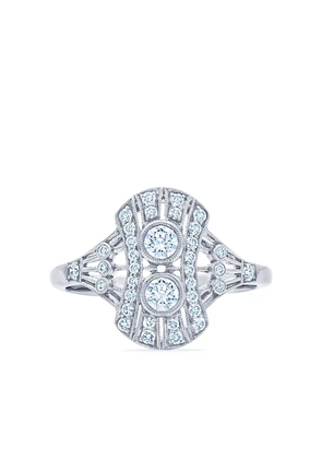 KWIAT 18kt white gold diamond Splendor petite filigree ring - Silver