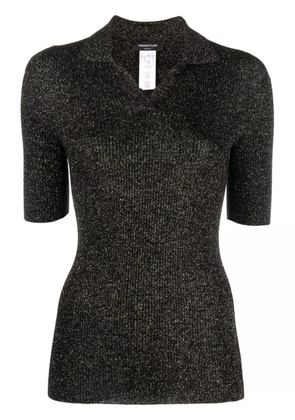 Fabiana Filippi short-sleeved glitter polo shirt - Black