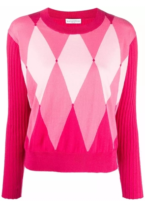 Ballantyne argyle-intarsia knitted jumper - Pink