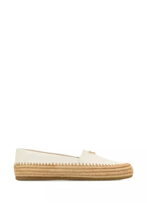 Prada leather woven espadrilles - White