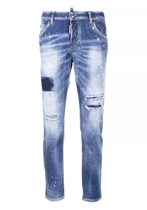 DSQUARED2 low-rise distressed cropped jeans - Blue