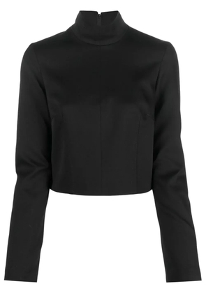 MM6 Maison Margiela cropped high neck blouse - Black