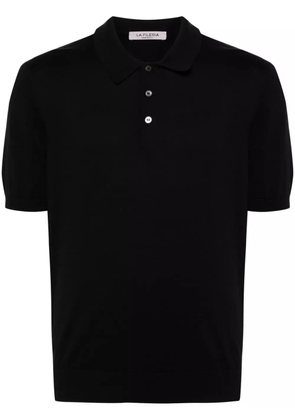 Fileria fine-knit polo shirt - Black