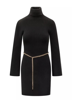 Michael Michael Kors ribbed turtleneck chain-belt mini dress - Black