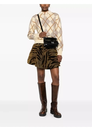 GANNI tiger-print pocket mini skirt - Brown