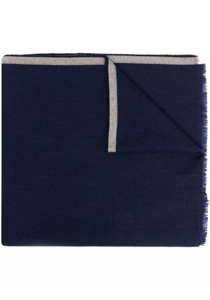 Brunello Cucinelli wool fringed scarf - Blue